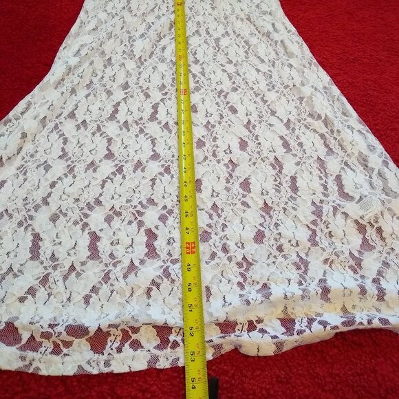 ZARA off white Elegant Sheer Floral-Lace dress NWOT - Picture 4 of 7